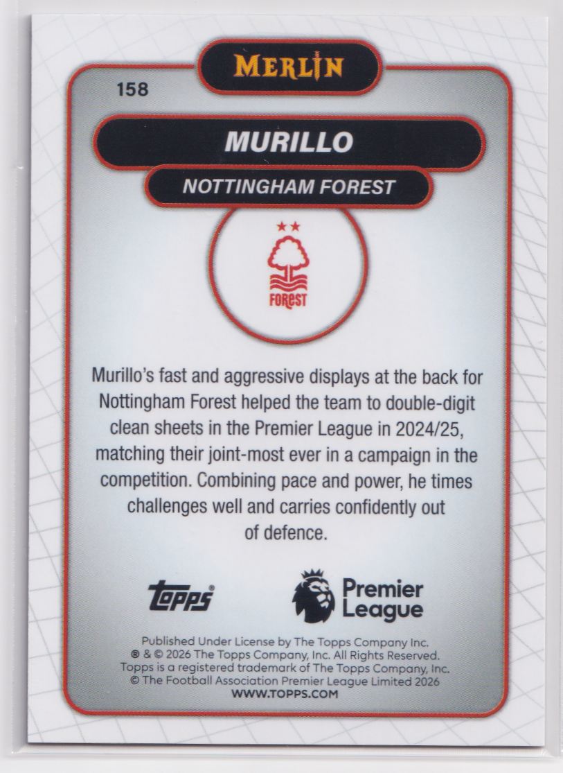 2026 Topps Chrome Premier League 158 Murillo
