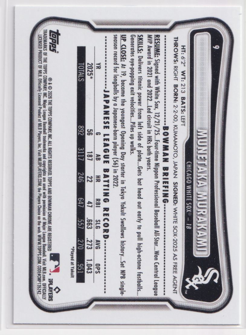 2026 Bowman 9 Munetaka Murakami