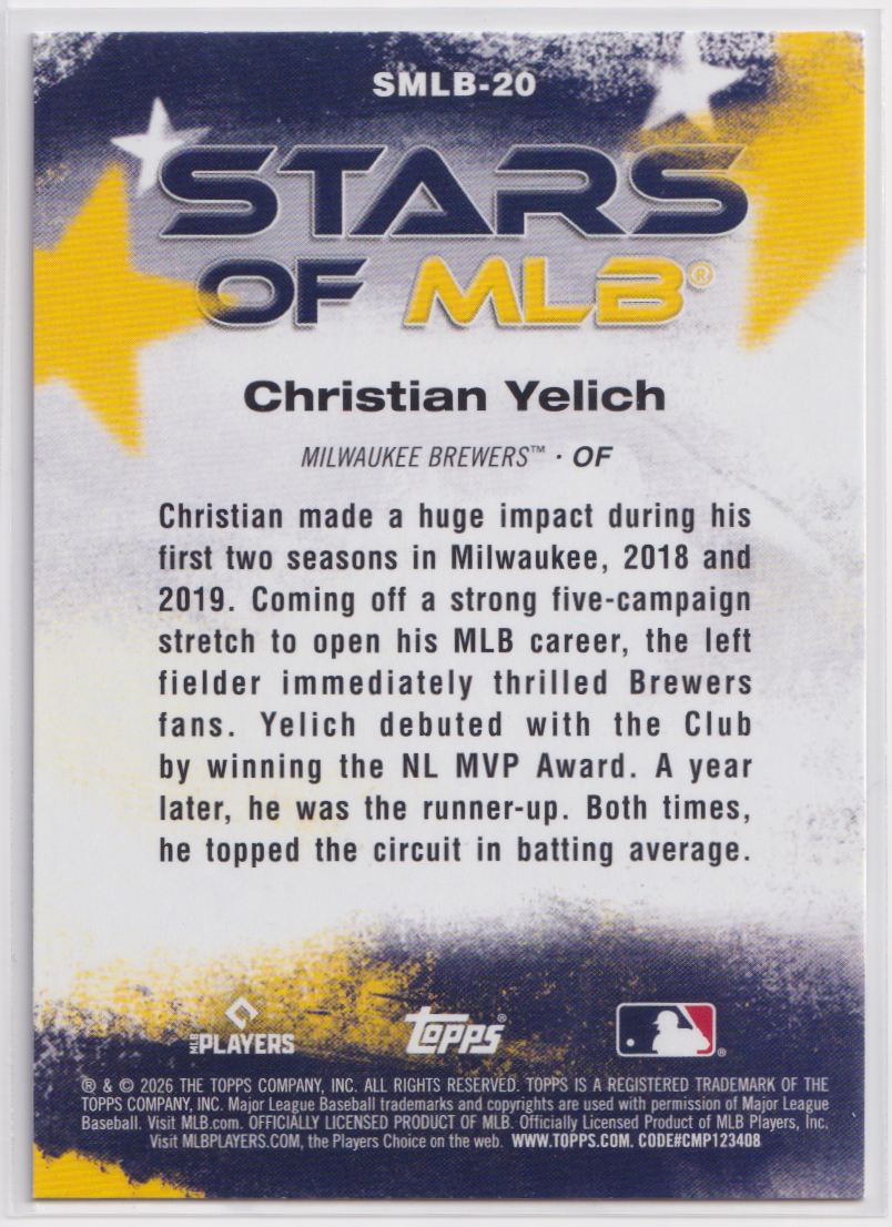 2026 Topps Stars of MLB SMLB-20 Christian Yelich