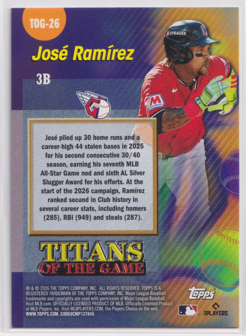 2026 Topps Titans of the Game TOG-26 Jose Ramirez