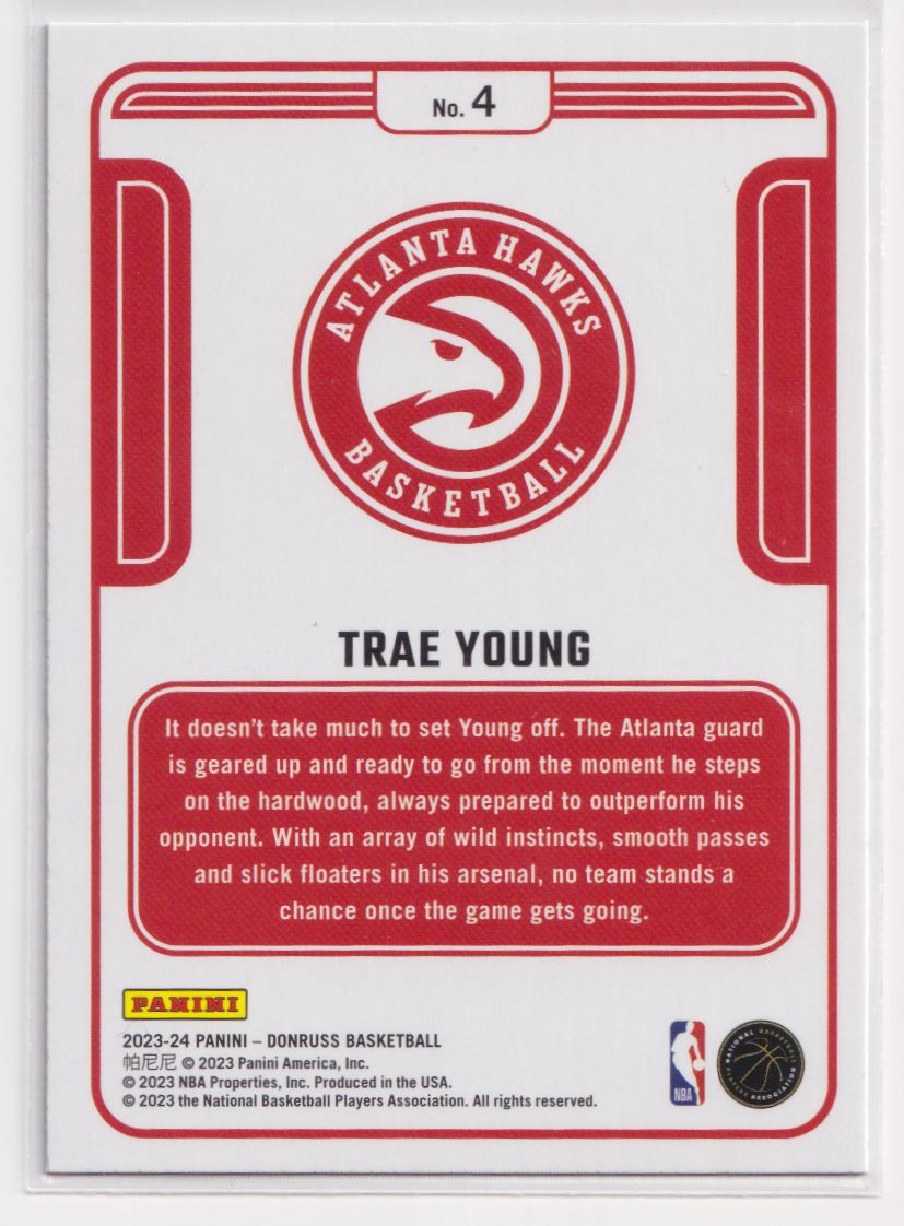 2023 Donruss Complete Players 4 Trae Young