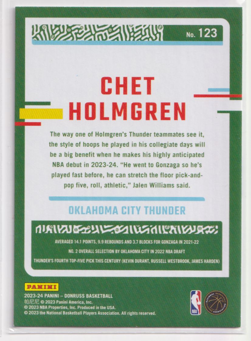 2023 Donruss 123 Chet Holmgren
