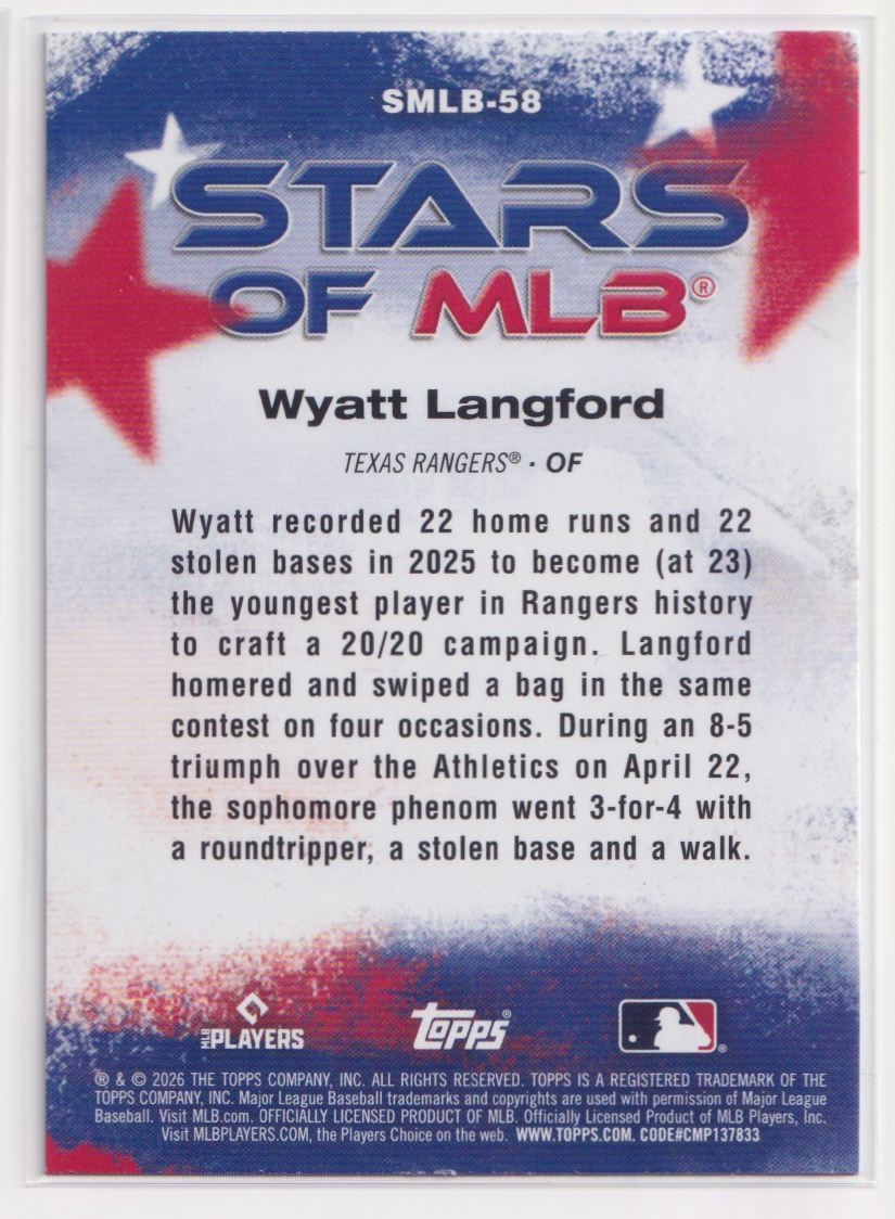 2026 Topps Stars of MLB SMLB-58 Wyatt Langford