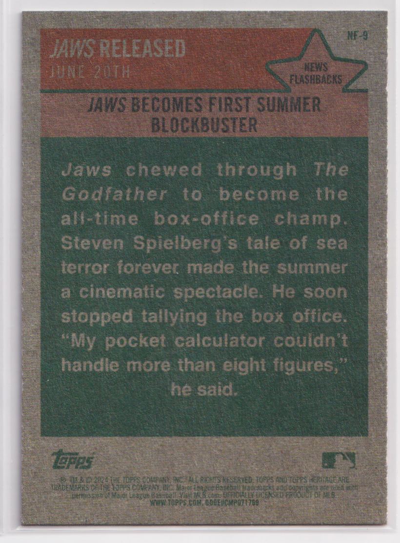 2024 Topps Heritage News Flashbacks NF-9 Jaws Released