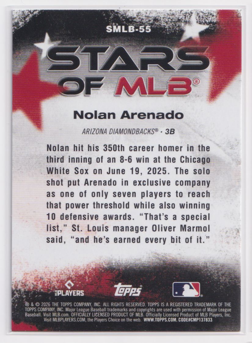 2026 Topps Stars of MLB SMLB-55 Nolan Arenado