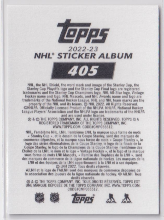 2022 Topps NHL Chrome Sticker Collection 405 Mario Ferraro