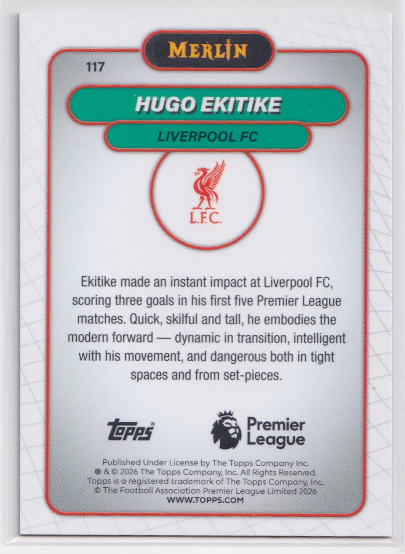 2026 Topps Chrome Premier League 117 Hugo Ekitike