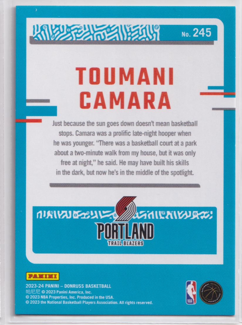 2023 Donruss Red 245 Toumani Camara