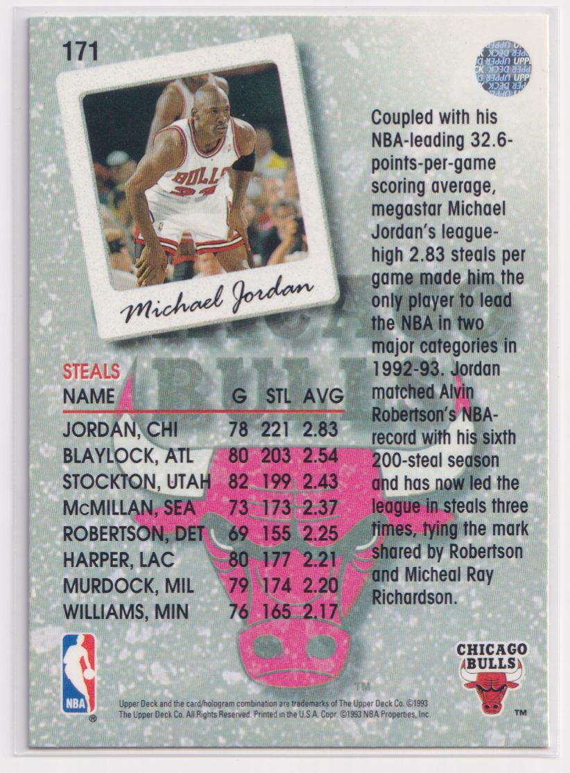 1993 Upper Deck 171 Michael Jordan
