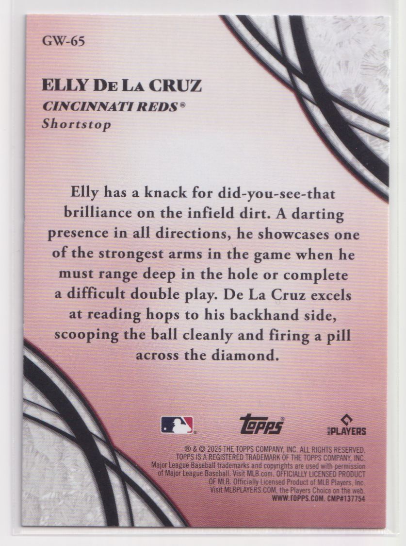 2026 Topps Glove Work GW-65 Elly De La Cruz