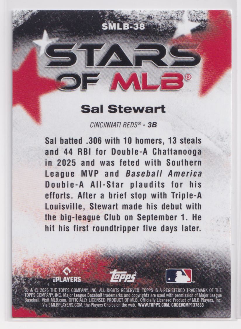 2026 Topps Stars of MLB SMLB-38 Sal Stewart