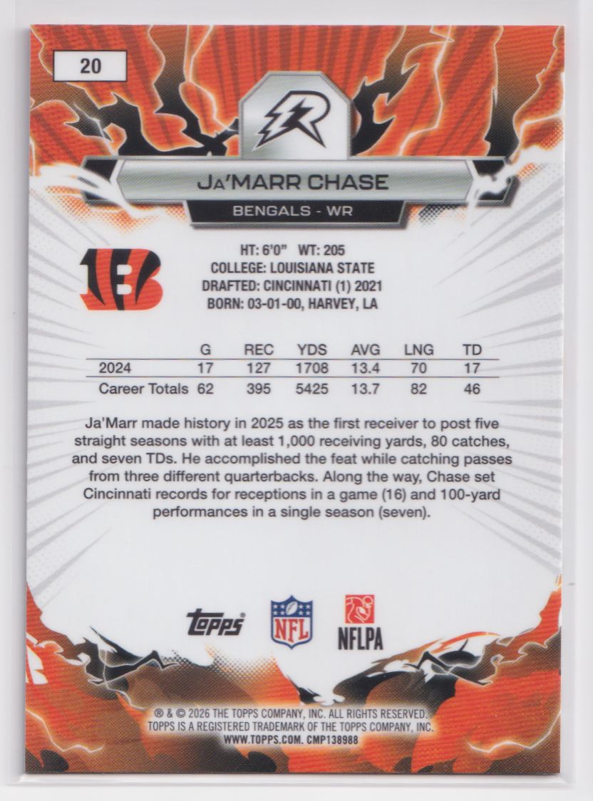 2025 Topps Resurgence 20 Ja'Marr Chase