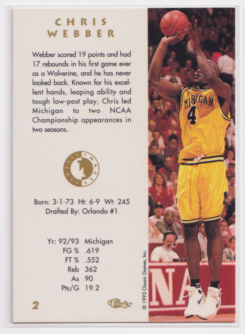 1994 Classic Images Four Sport 2 Chris Webber