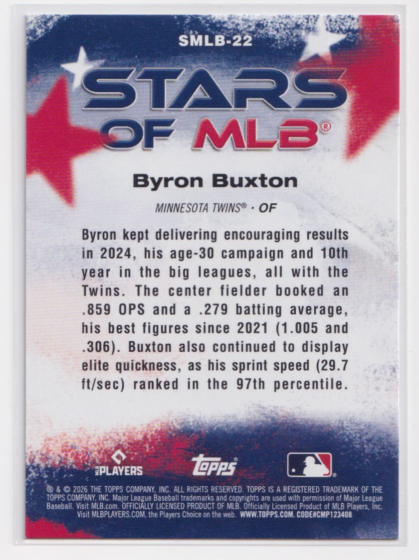 2026 Topps Stars of MLB SMLB-22 Byron Buxton