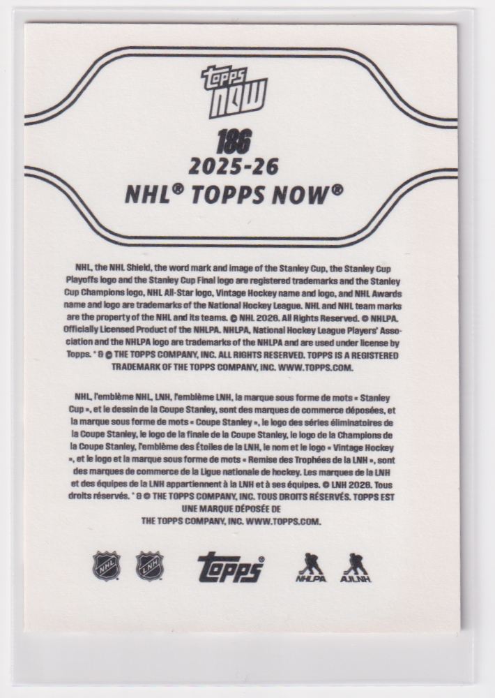 2025 Topps Now NHL Stickers 186 Vegas Golden Knights