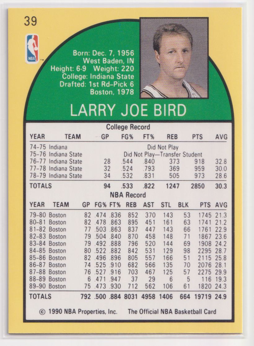 1990 Hoops 39 Larry Bird