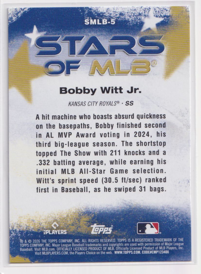 2026 Topps Stars of MLB SMLB-5 Bobby Witt Jr.