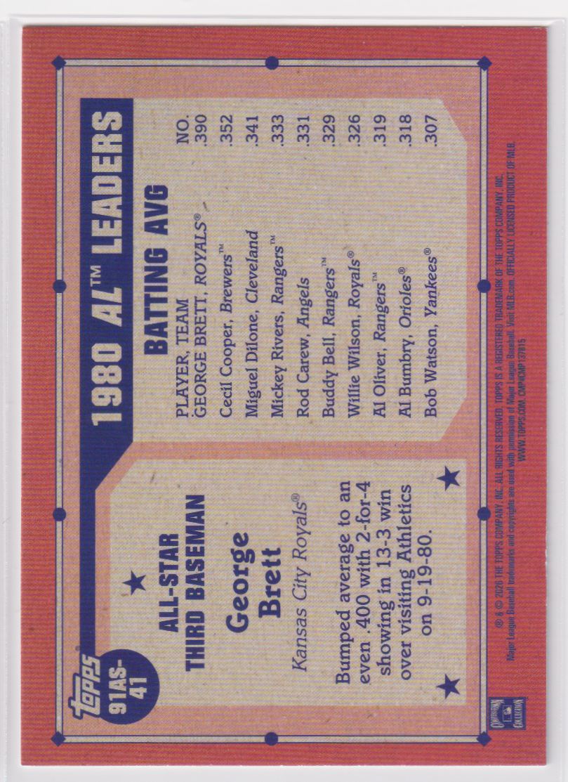 2026 Topps Baseball 35th Anniversary All-Stars (Series Two) 91AS-41 George Brett