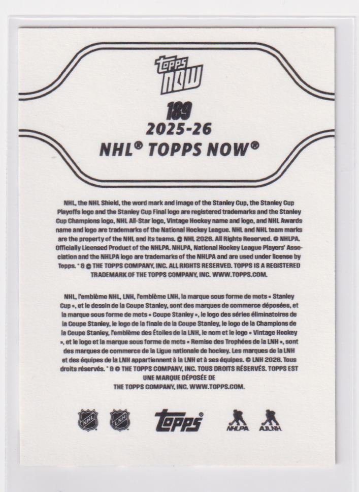 2025 Topps Now NHL Stickers 189 Vegas Golden Knights