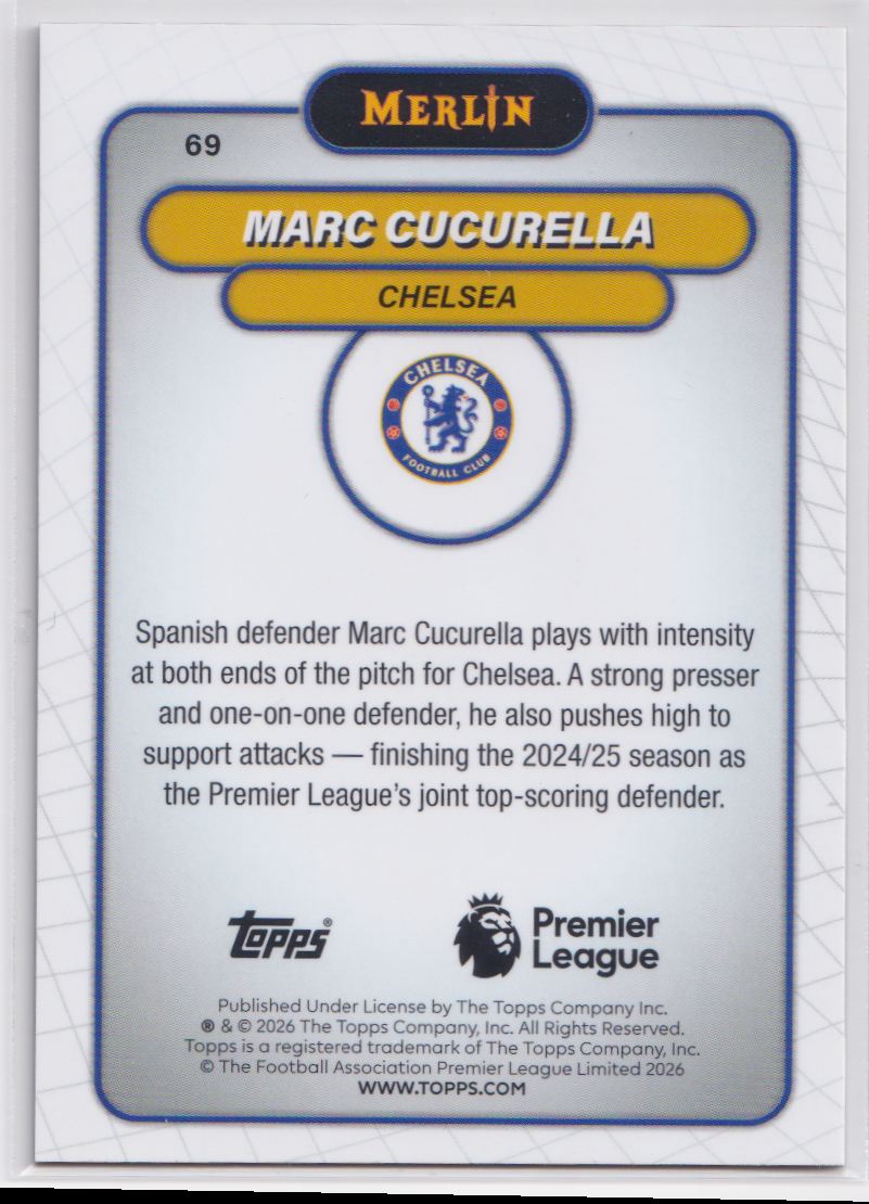 2026 Topps Chrome Premier League Raywave 69 Marc Cucurella