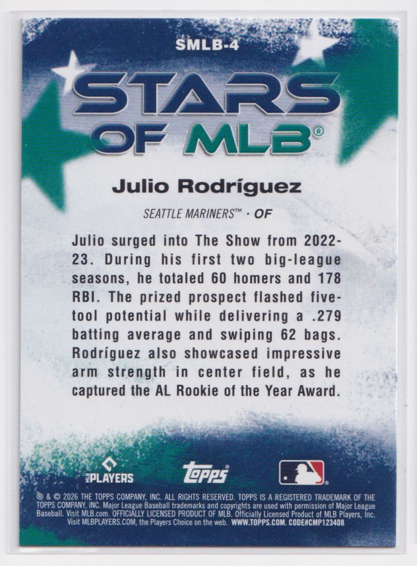 2022 Topps Stars of MLB SMLB-4 Julio Rodriguez
