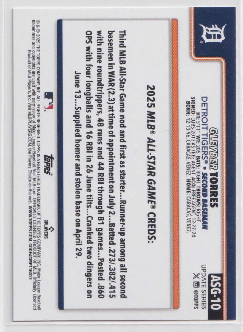 2025 Topps Update All Star Game ASG-10 Gleyber Torres