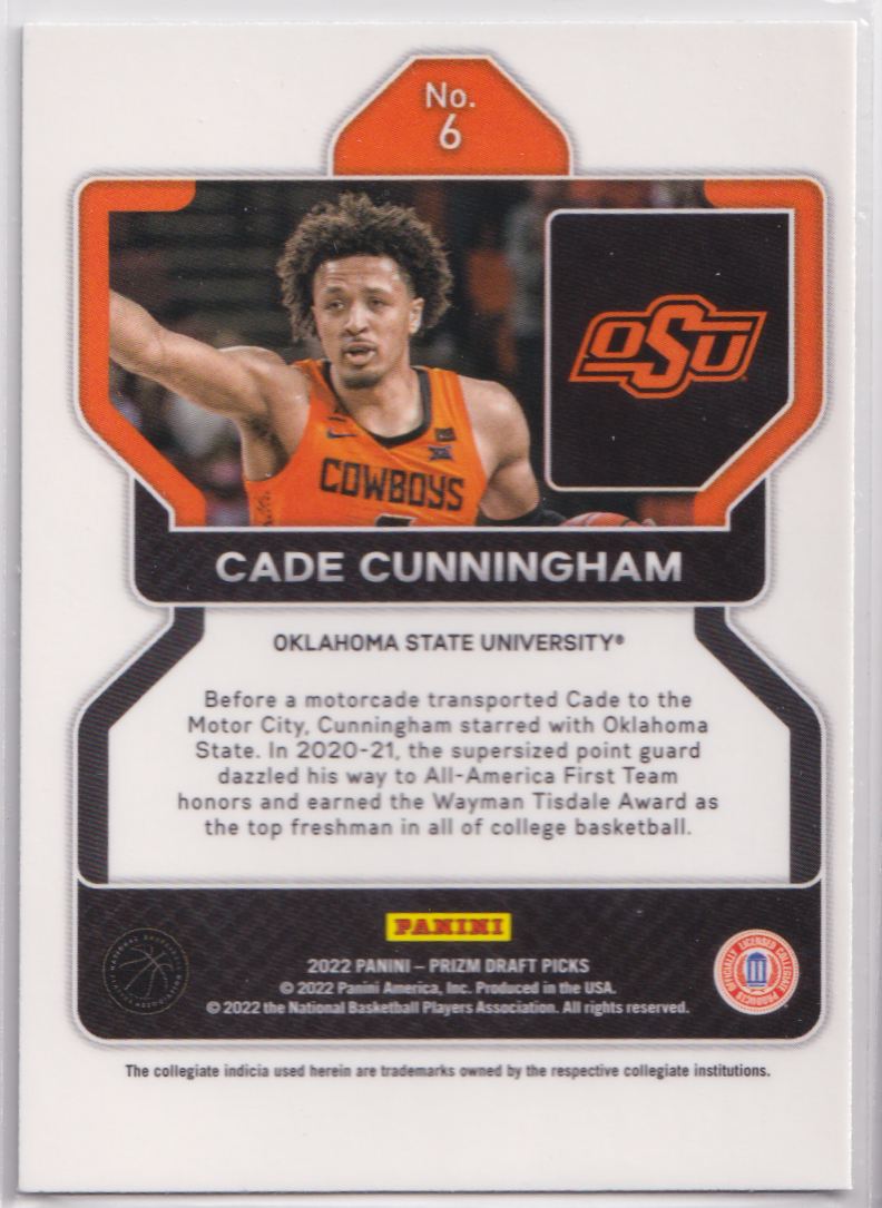 2022 Panini Prizm Draft Picks 6 Cade Cunningham
