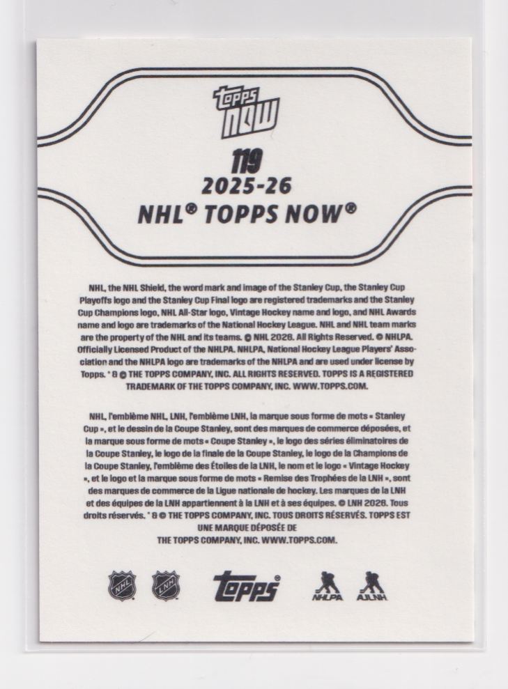 2025 Topps Now NHL Stickers 119 Connor Bedard