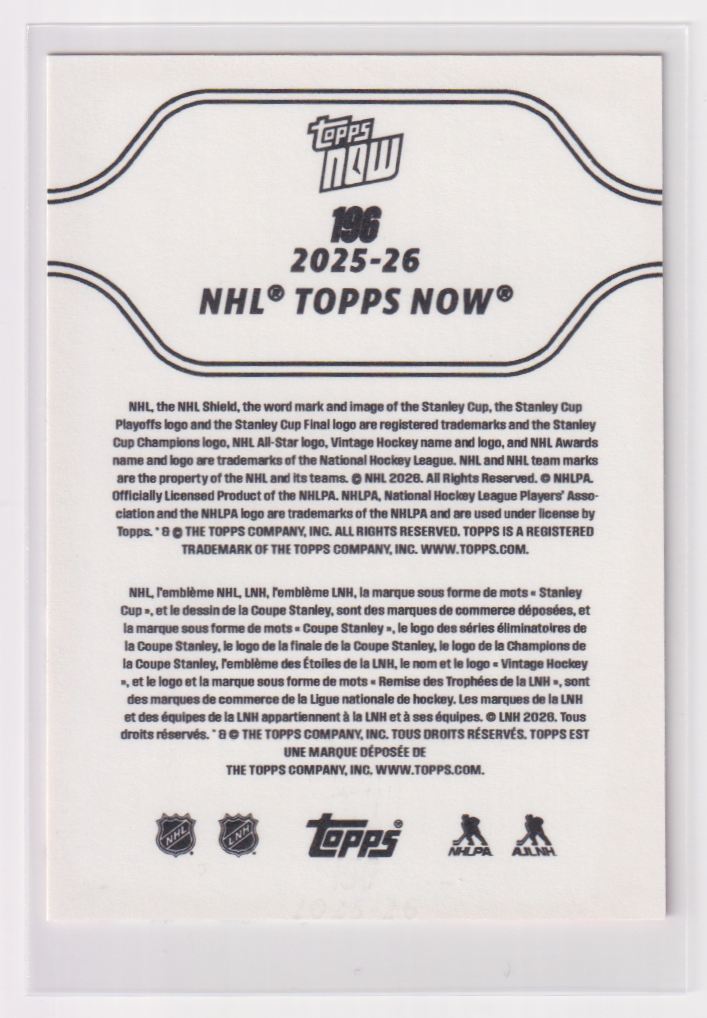 2025 Topps Now NHL Stickers 196 Jordan Staal
