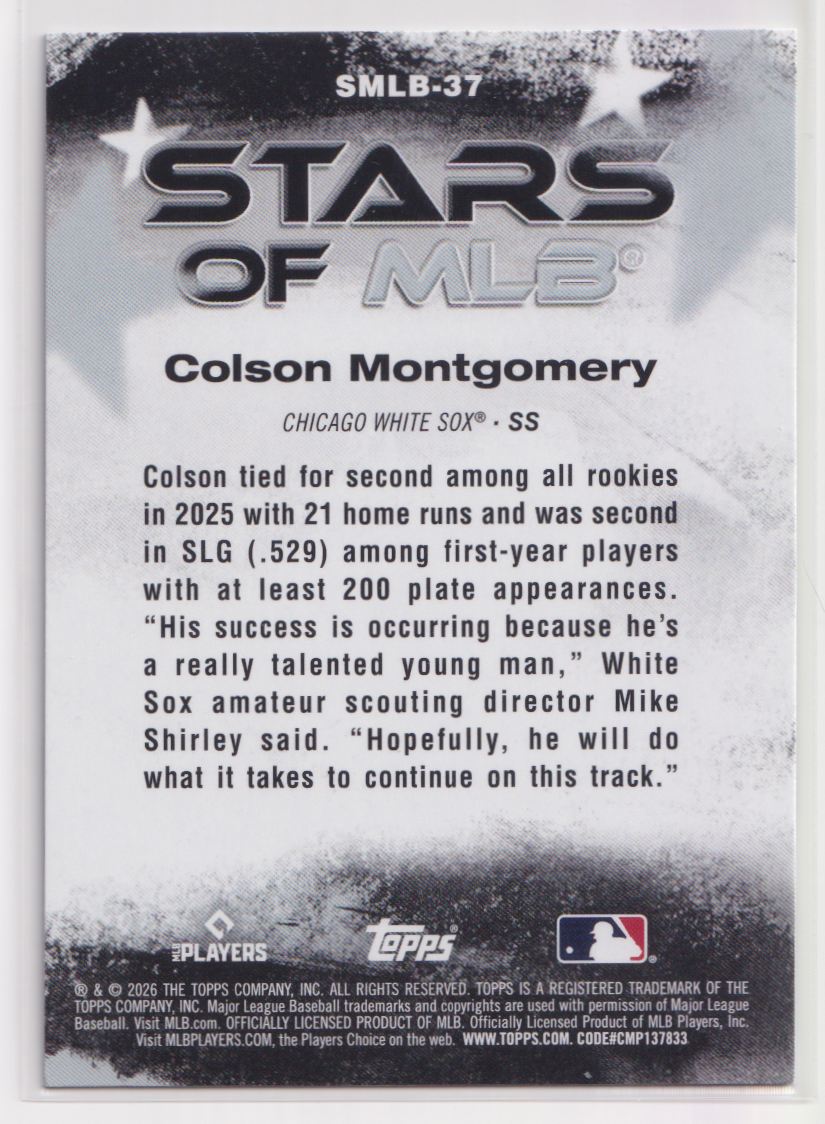 2026 Topps Stars of MLB SMLB-37 Colson Montgomery