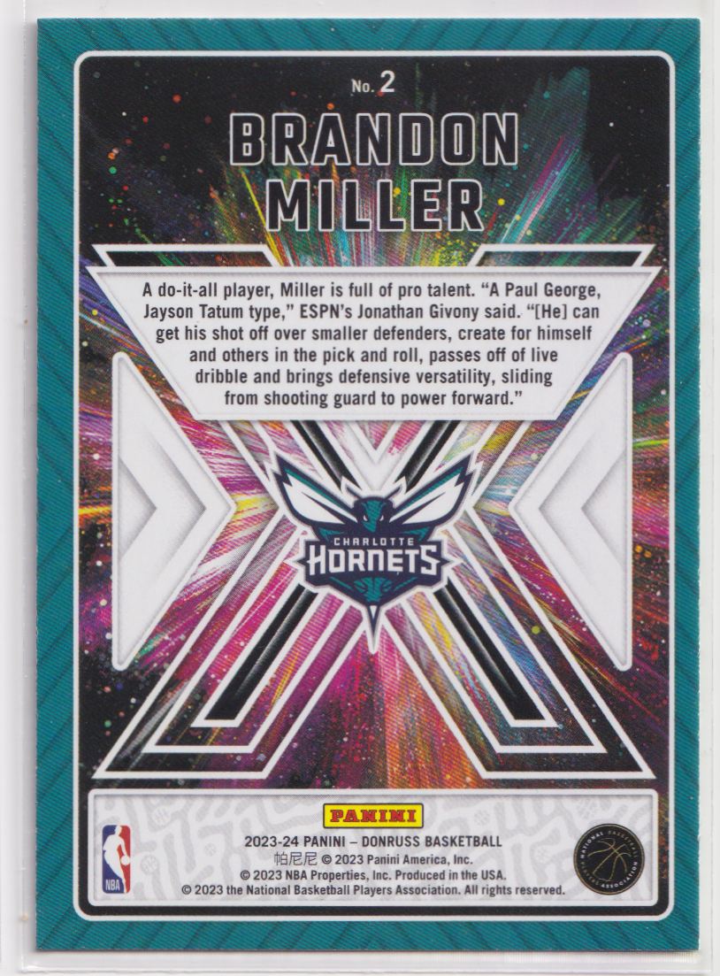 2023 Panini Rookie 2 Brandon Miller