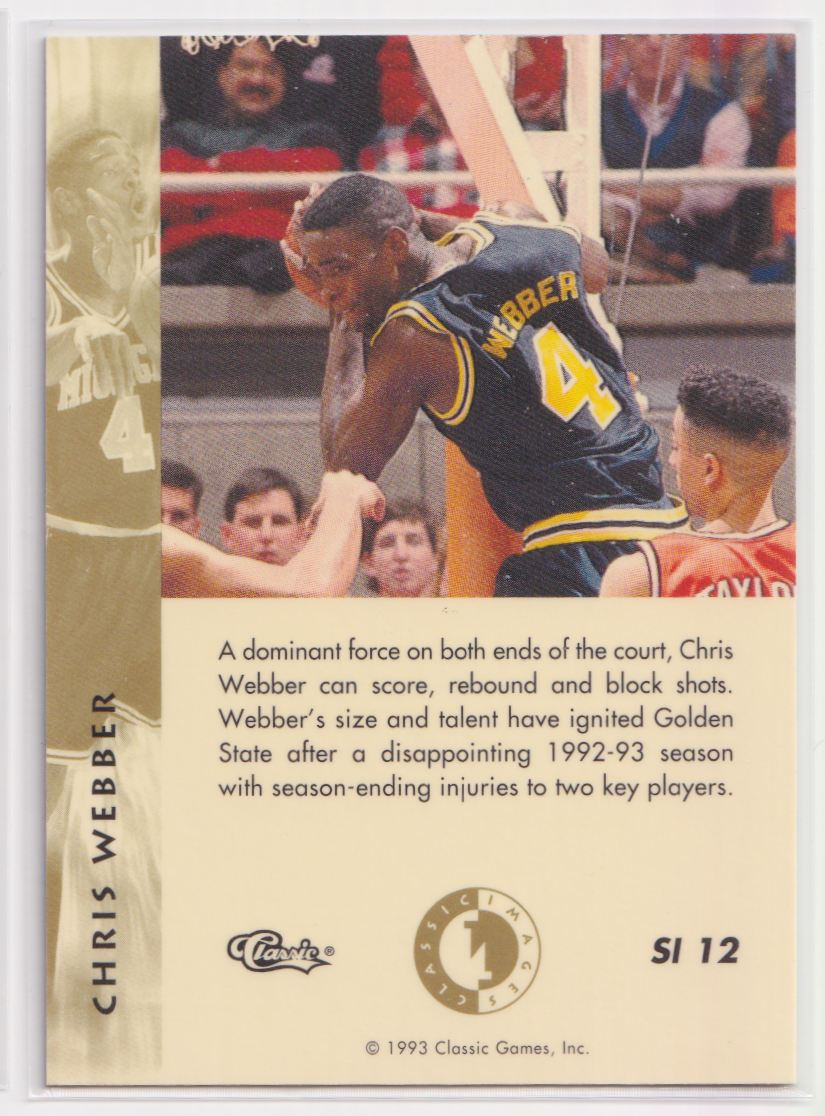1993 Classic Images Four Sport Sudden Impact SI 12 Chris Webber