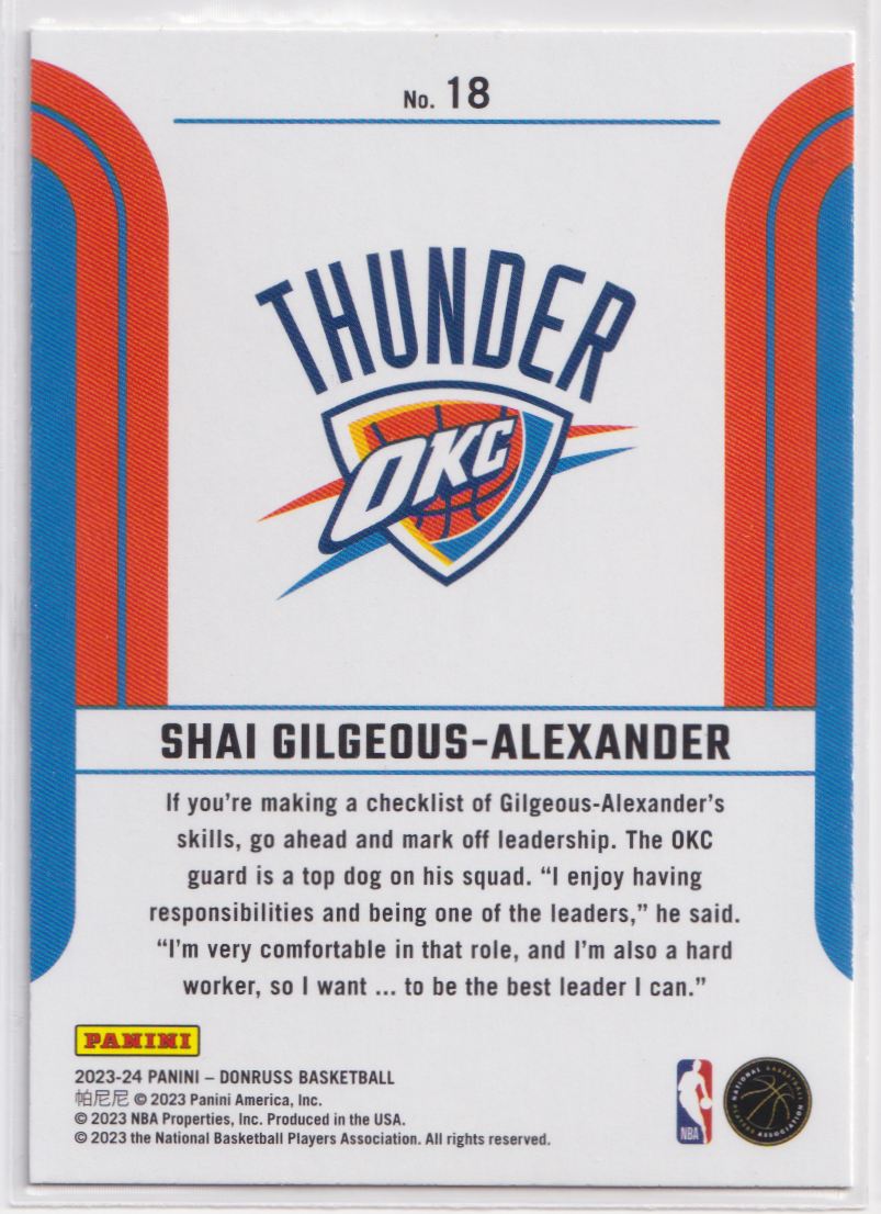 2023 Donruss Franchise Features 18 Shai Gilgeous-Alexander