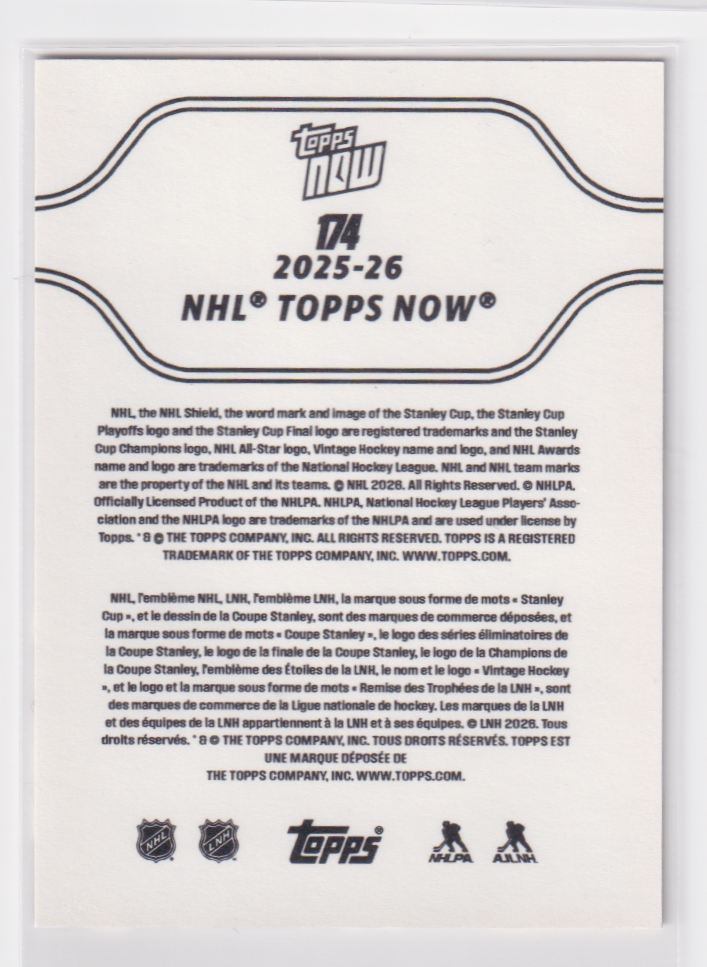 2025 Topps Now NHL Stickers 174 Vegas Golden Knights