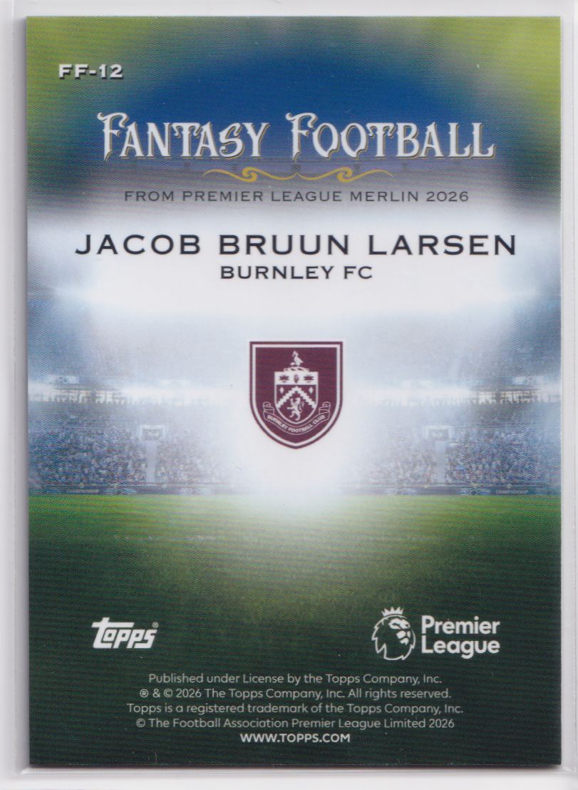 2026 Topps Chrome Premier League Fantasy Football FF-12 Jacob Bruun Larsen