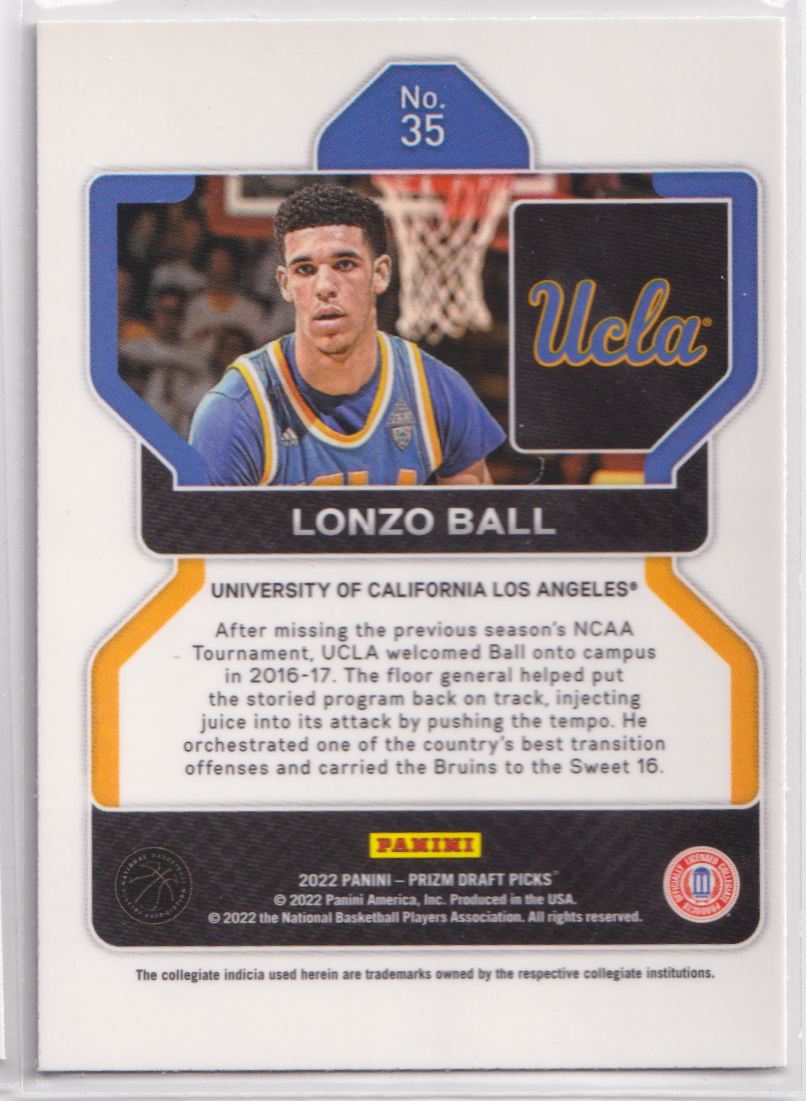 2022 Panini Prizm Draft Picks Blue 35 Lonzo Ball