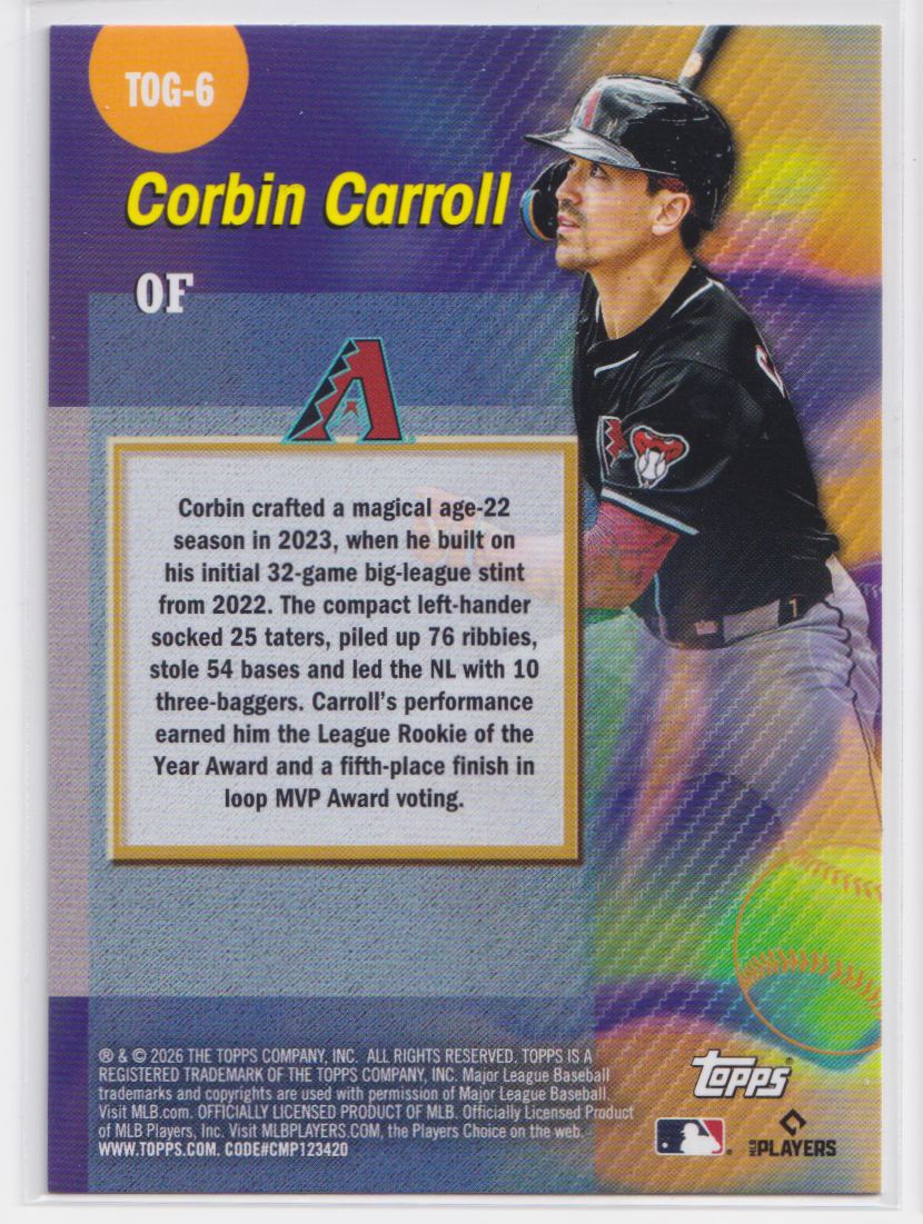 2026 Topps Titans Game TOG-6 Corbin Carroll
