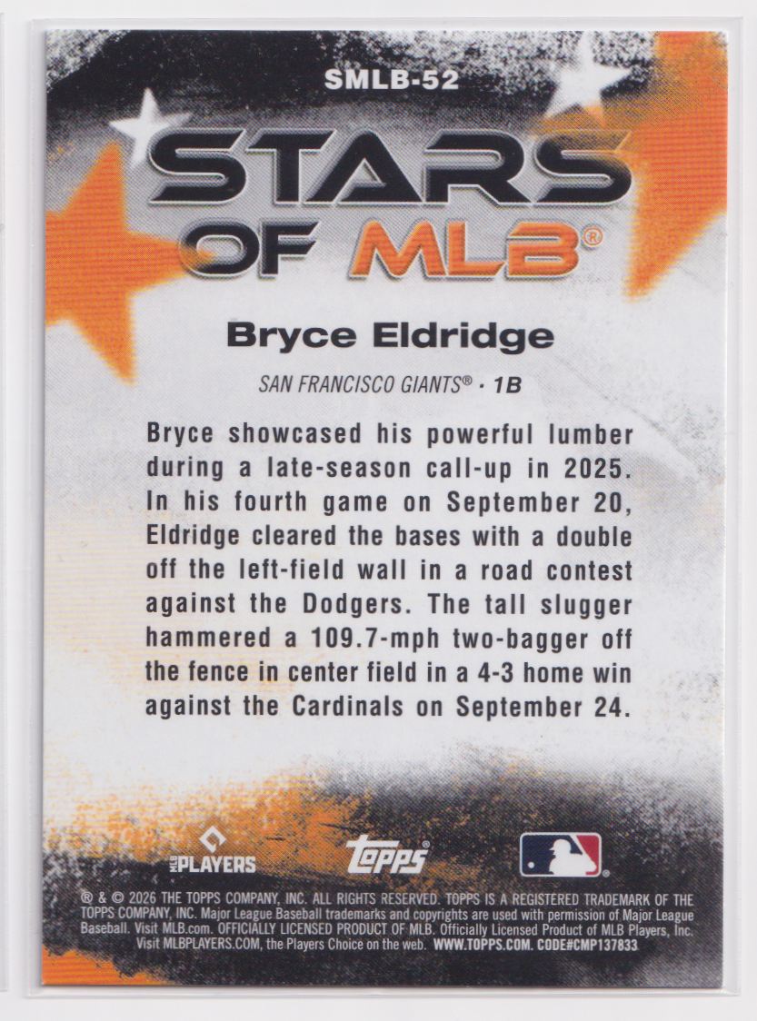 2026 Topps Stars of MLB SMLB-52 Bryce Eldridge