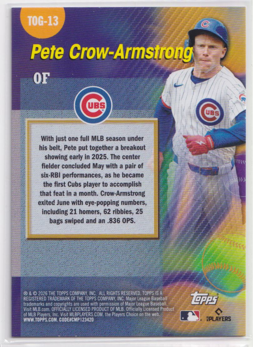 2026 Topps Titans Game TOG-13 Pete Crow-Armstrong