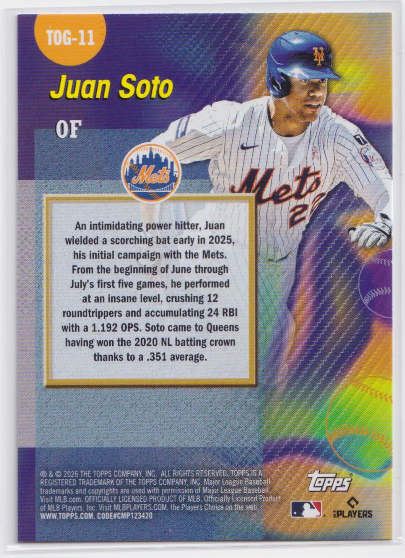 2026 Topps Titans Game TOG-11 Juan Soto