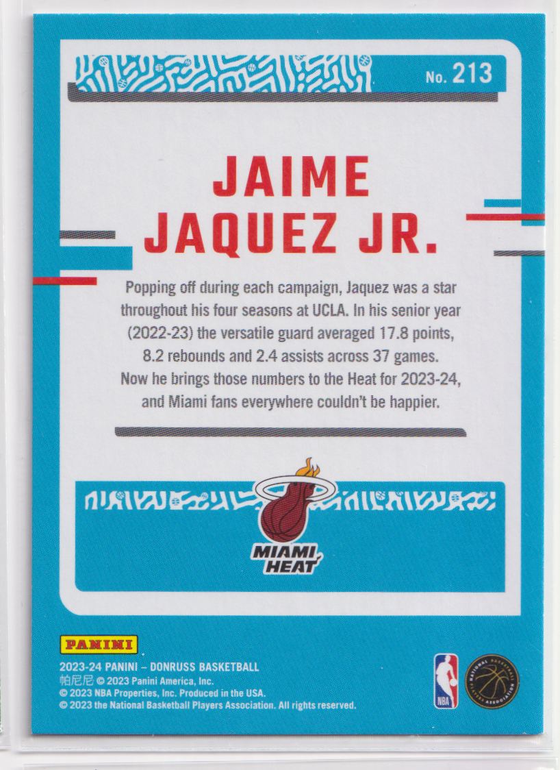 2023 Donruss 213 Jaime Jaquez Jr.