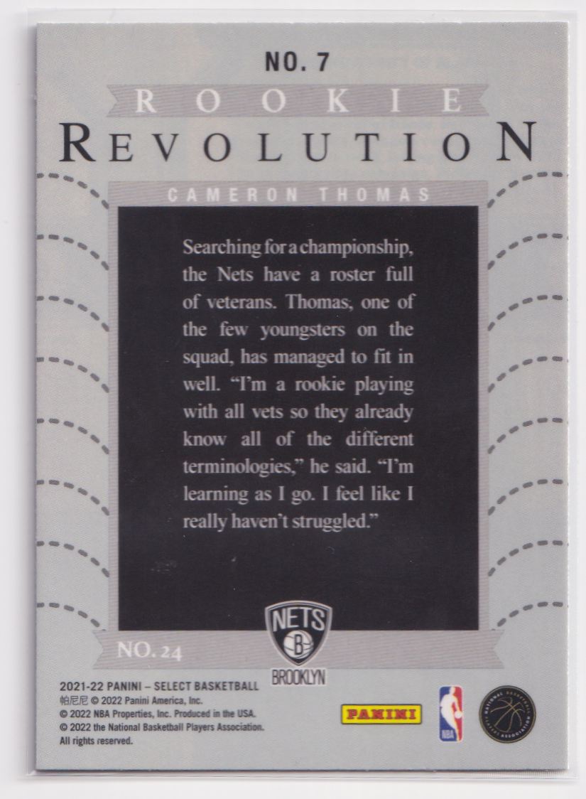 2021 Panini Select Rookie Revolution 7 Cameron Thomas