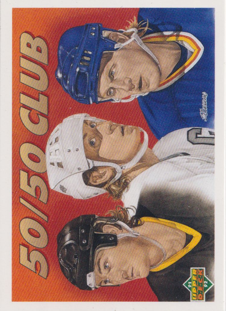 1991 Upper Deck 45 Mario Lemieux/Wayne Gretzky/Brett Hull