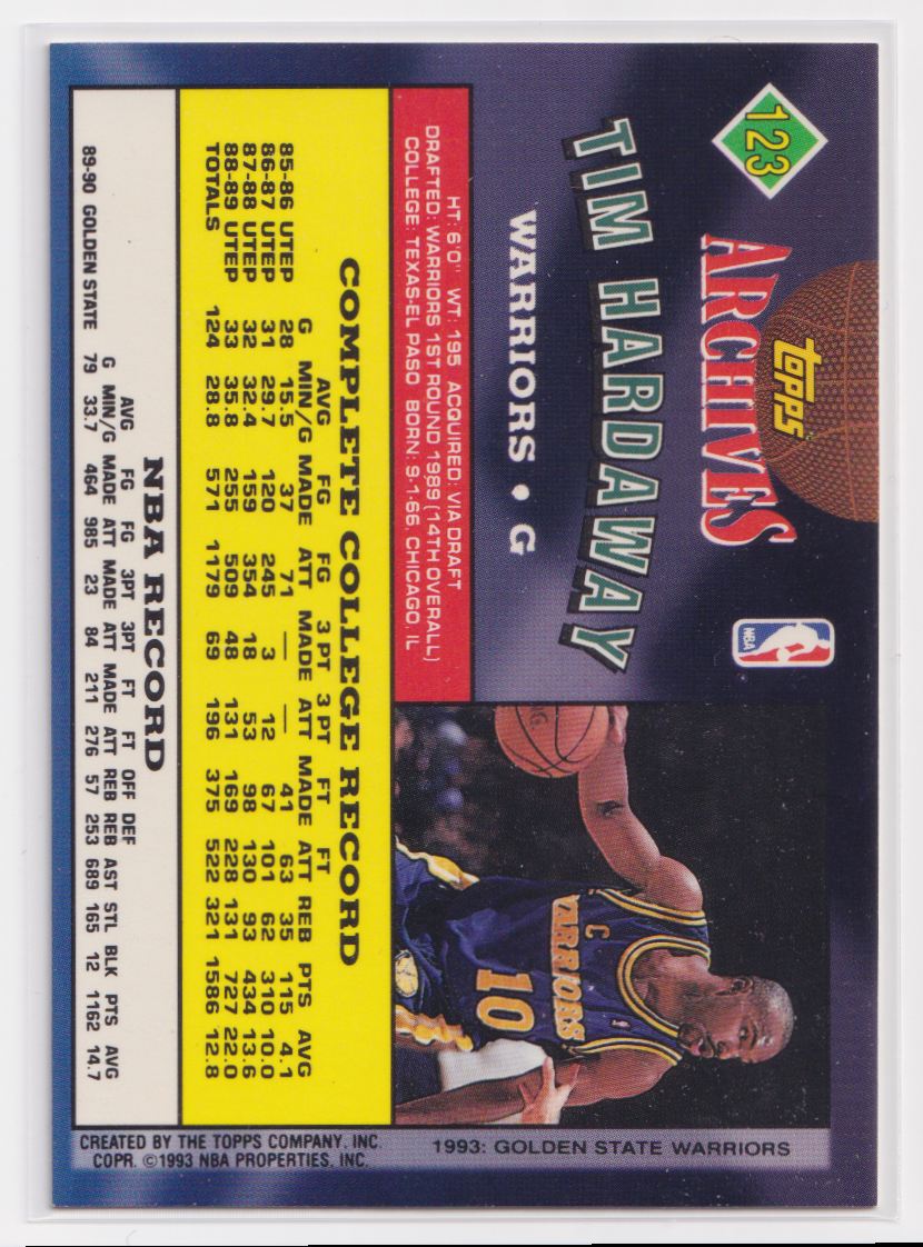 1992 Topps Archives 123 Tim Hardaway