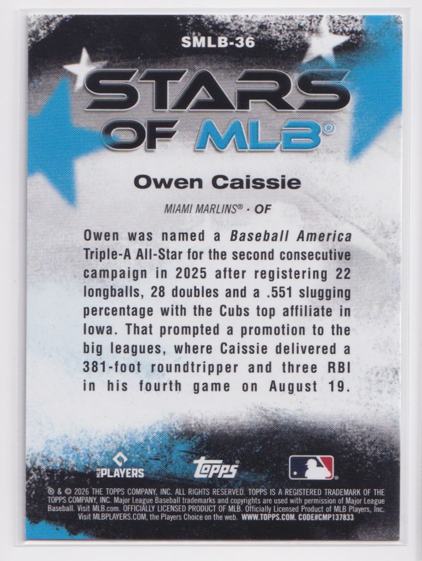 2026 Topps Stars of MLB SMLB-36 Owen Caissie